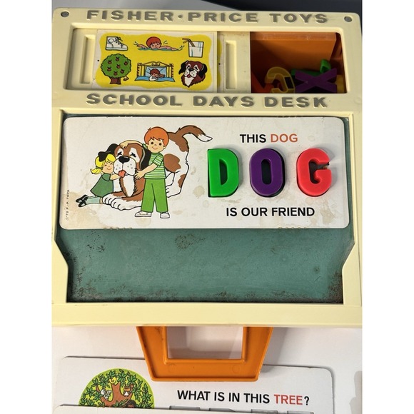 Vintage Original 1972 Fisher Price School Days Portable Play Desk - Picture 4 of 11